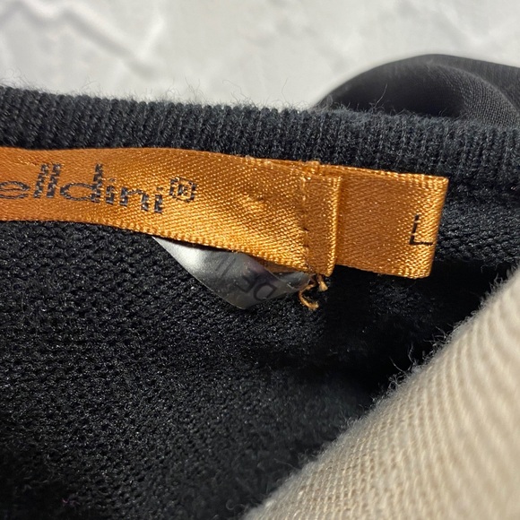 Belldini size‎ large Black Ruffle Neck Sweater bling zipper dressy stretch comfy - Picture 3 of 11